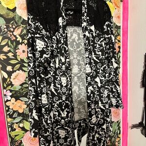 Disney Long Black and White Peter Pan Cardigan